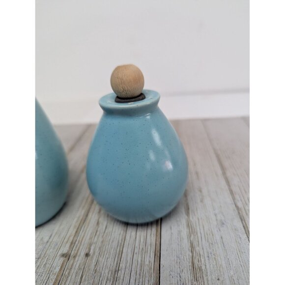 Vintage Set of Vernonware Metlox Heavenly Days Salt and Pepper Shakers MCM - Picture 2 of 11